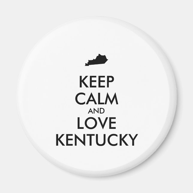 Imã Mantenha a calma e o amor personalizáveis KENTUCKY (Frente)