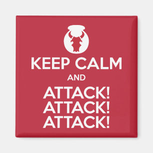 Imã Mantenha a calma e o Attack3x ímã do quadrado de