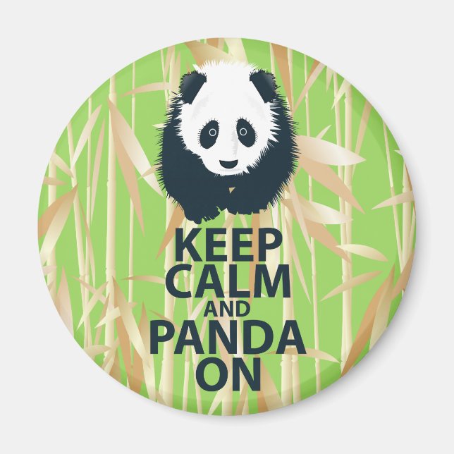 Imã Mantenha a calma e o Panda no presente de Impressã (Frente)
