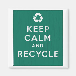 Imã Mantenha a calma e recicl