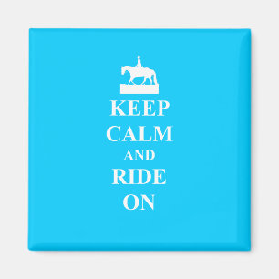 Imã Mantenha a calma & monte-a em (luz - o azul)