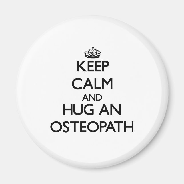 Imã Mantenha calma e abraça um osteopata (Frente)
