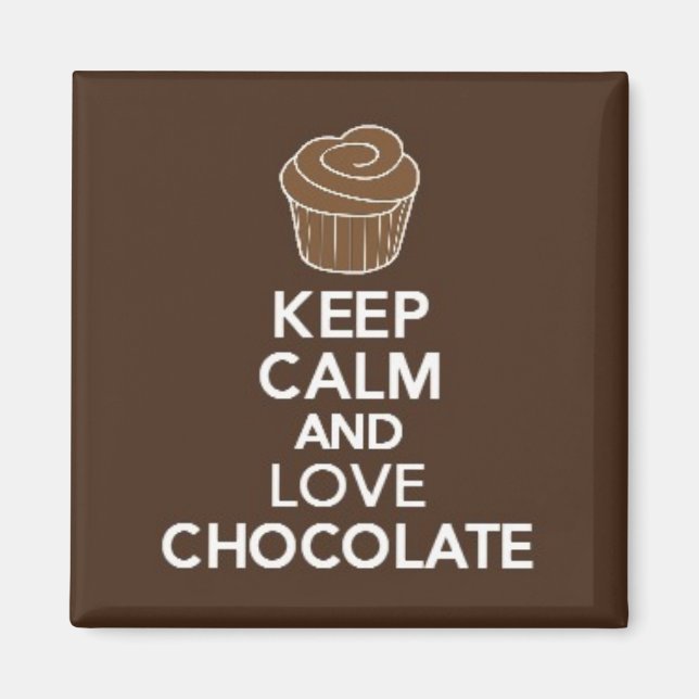 Imã Mantenha calma e ame Ímaco de chocolate (Frente)