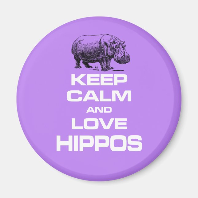 Imã Mantenha Calma e Amor Hippos Hippotamus Divorcioso (Frente)