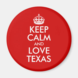 Imã Mantenha Calma e Amor no Texas