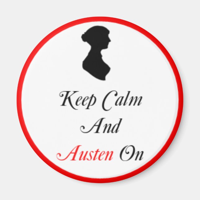 Imã Mantenha calma e Austen no Magnet (Frente)