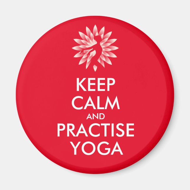 Imã Mantenha calma e pratique yoga (Frente)