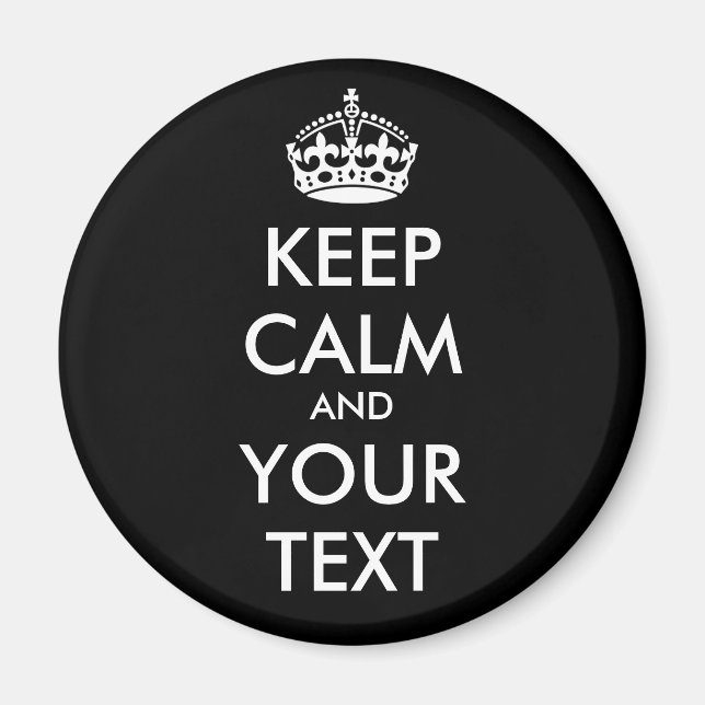 Imã MANTENHA CALMA E SEU TEXTO - Alterar fundo PRETO (Frente)