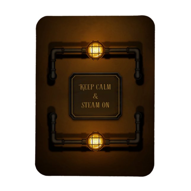 Ímã "Mantenha Calma e Vapor", Steampunk, Idade da Máqu (Vertical)