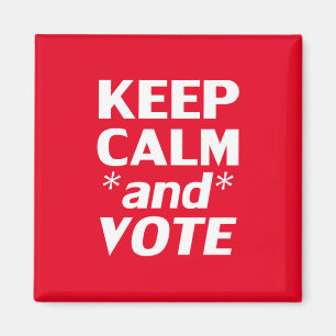 Imã mantenha calma e vote tipografia moderna branca e
