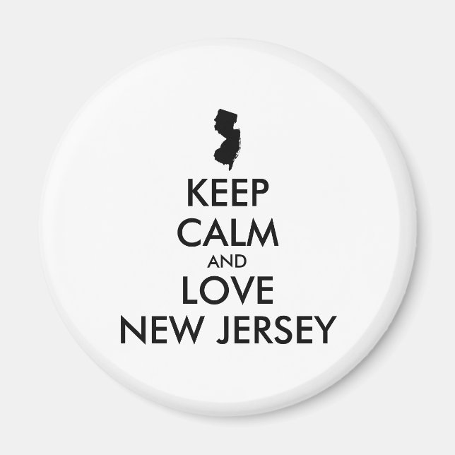 IMÃ MANTENHA CALMO E AMES PERSONALIZÁVEIS NOVO JERSEY (Frente)