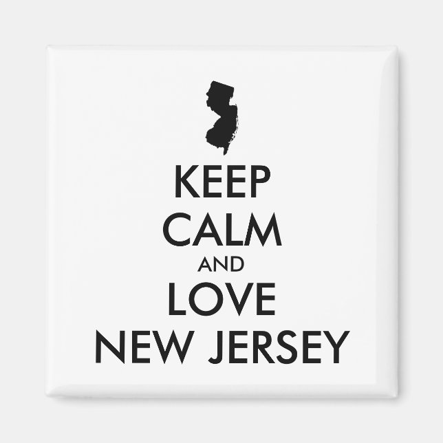 IMÃ MANTENHA CALMO E AMES PERSONALIZÁVEIS NOVO JERSEY (Frente)