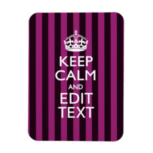 Ímã Mantenha o CALM personalizado e seu texto a rosa