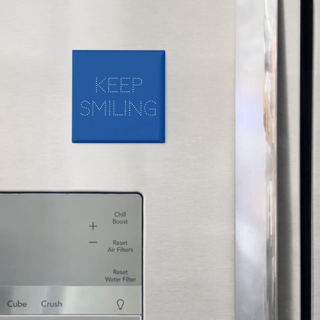 Imã Mantenha o ímã branco azul e sorridente (In Situ (Fridge))