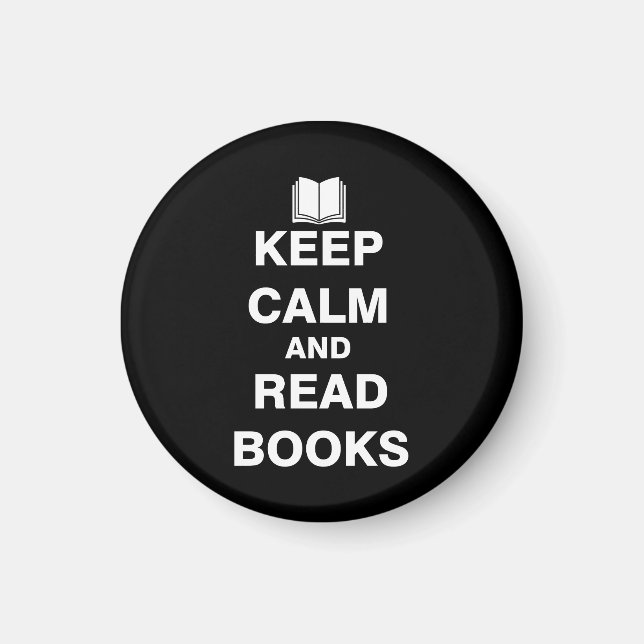Imã Mantenha-se calmo e leia livros (Frente)