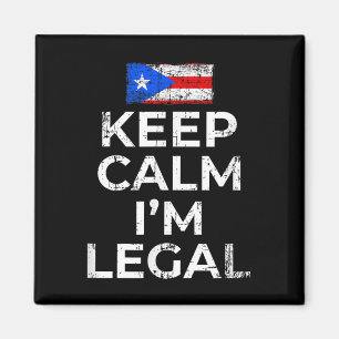 Imã Mantenha-Se Calmo Im Legal Porto Rico Bandeira Mul