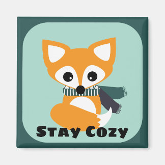 Imã Mantenha-Se Cozy Inverno Fox 2 Polegadas
