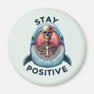 Imã Mantenha-se positivo - Esqueleto e baleia
