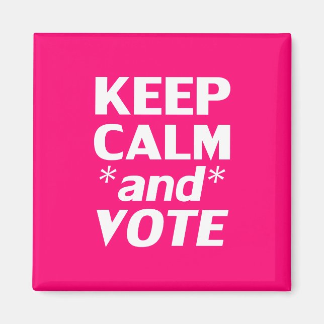 Imã manter a calma e votar a tipografia moderna rosa-q (Frente)
