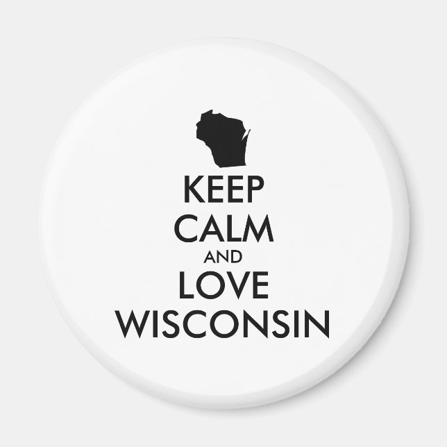 Imã MANTER CALM e AMOR personalizáveis WISCONSIN (Frente)