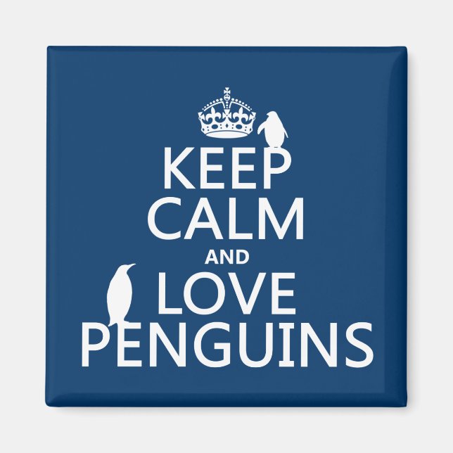 Imã Manter Pinguins Calmos e Apaixonados (qualquer cor (Frente)
