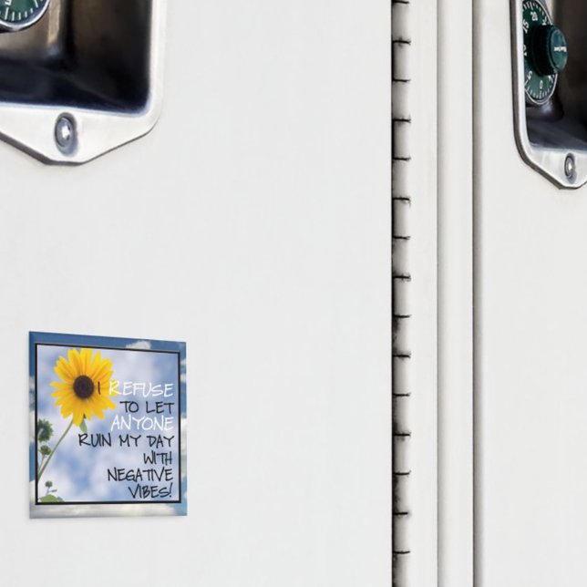 Imã Manter Texto Positivo Com Um Girassol No Céu (2' square magnet)