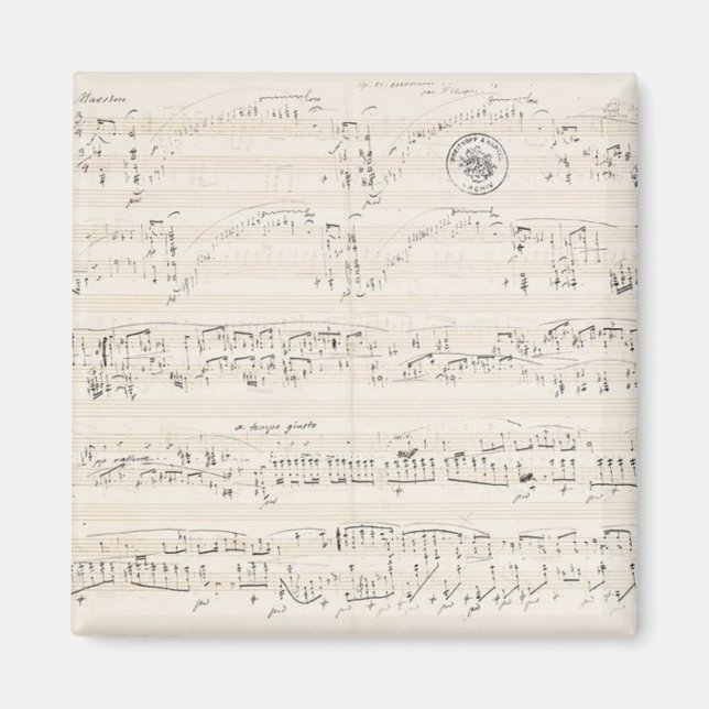 Imã Manuscrito de Chopin Polonez-Fantasy (Frente)