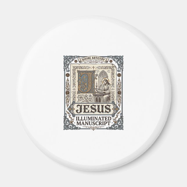 Imã Manuscrito de Jesus Fé Cristã Vintage (Frente)