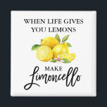 Imã Manuscrito Moderno Pincel Aquarela Limões Limoncel<br><div class="desc">Limões De Aquarela De Pincel Moderno Quando A Vida Lhe Dá Limões Fazem Um Magneto De Refrigerador De Limoncello</div>