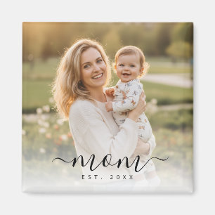 Imã Manuscrito Negro Minimalista Mãe Ano Passado