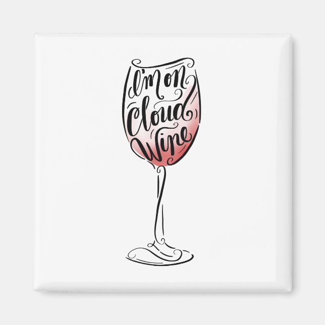 Imã Mão amarrada e ilustrada Estou em Vinho de Nuvem (Frente)