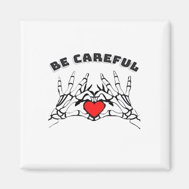 Imã Mão De Esqueleto Com Cardíaco Clássico (Frente)