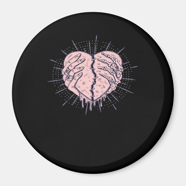 Imã Mão De Esqueleto Com Cardíaco Clássico (Frente)