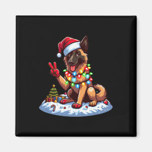 Imã Mão de Paz Belga Malinois, Luzes de Natal Mulheres