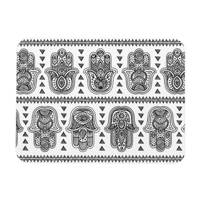 Ímã Mão Indiana Desenhou o Dodle Hamsa (Horizontal)