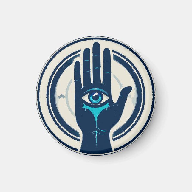 Imã 👁️ Mão Mística Com Olho Central Para Espiritual (Frente)