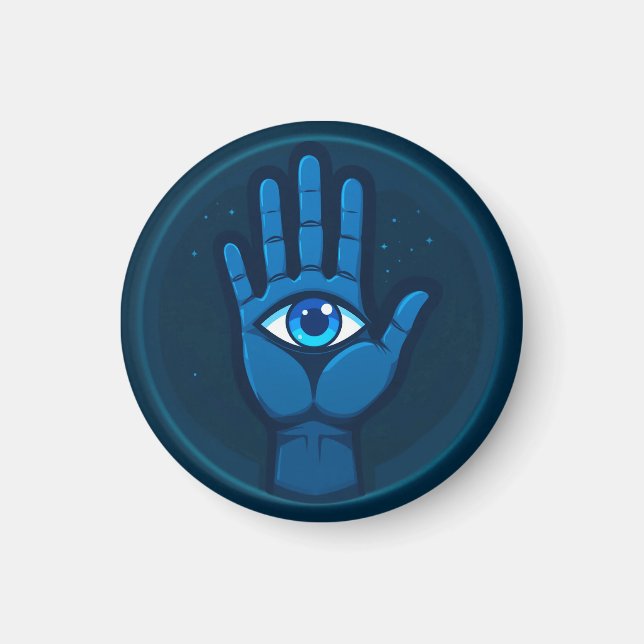Imã 👁️ Mão Mística Com Olho Decoração Espiritual Para (Frente)