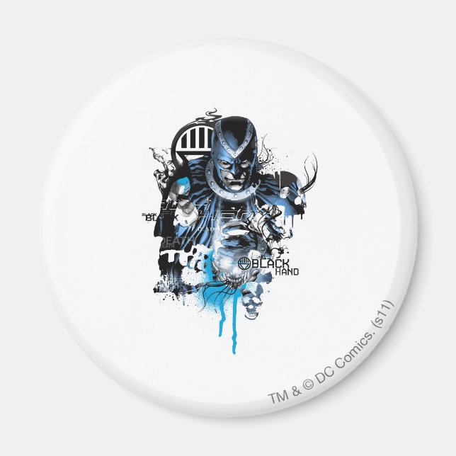 Imã Mão Preta - Colagem Azul (Frente)