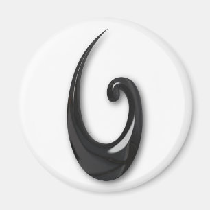 Imã Maori-Fish Hook-obsidian