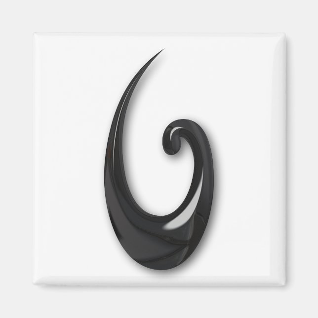 Imã Maori-Fish Hook-obsidian (Frente)