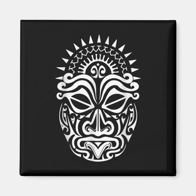 Imã Maori Polynésia Tattoo Haka Dance Face Mask Head (Frente)