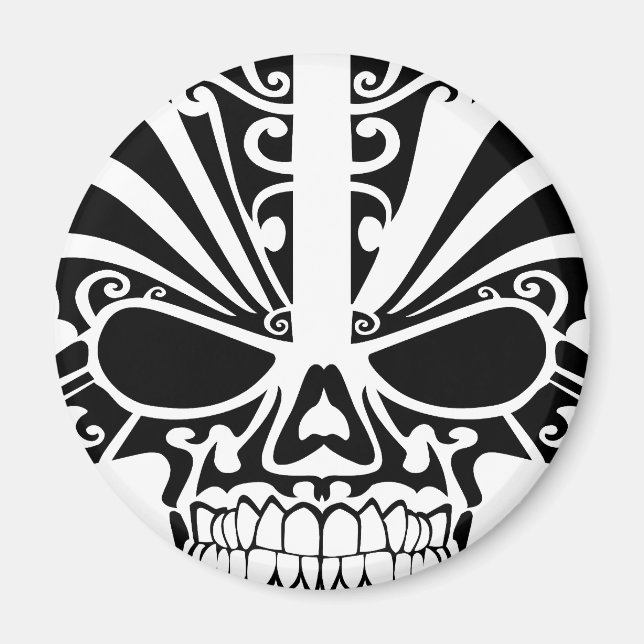 Imã Maori Tattoo Mask Skull (Frente)
