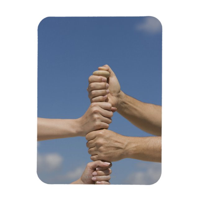 Ímã Mãos de Equipe no Bat (Vertical)