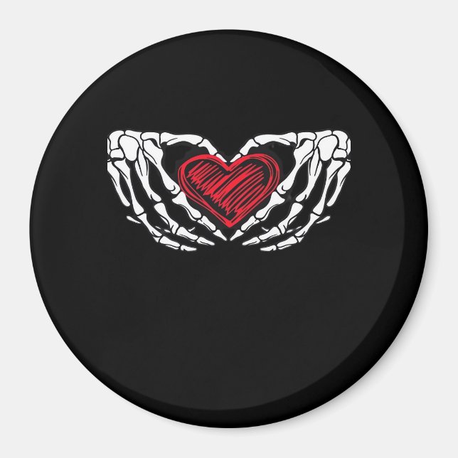 Imã Mãos de Esqueleto com Cardíaco Clássico (Frente)