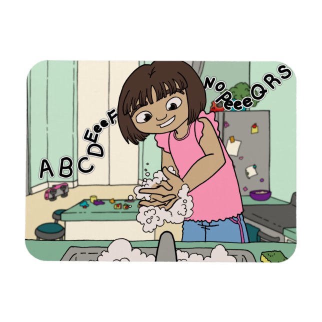 Ímã Mãos de Lavagem (Horizontal)