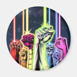 Imã Mãos no ar com anéis - Cor