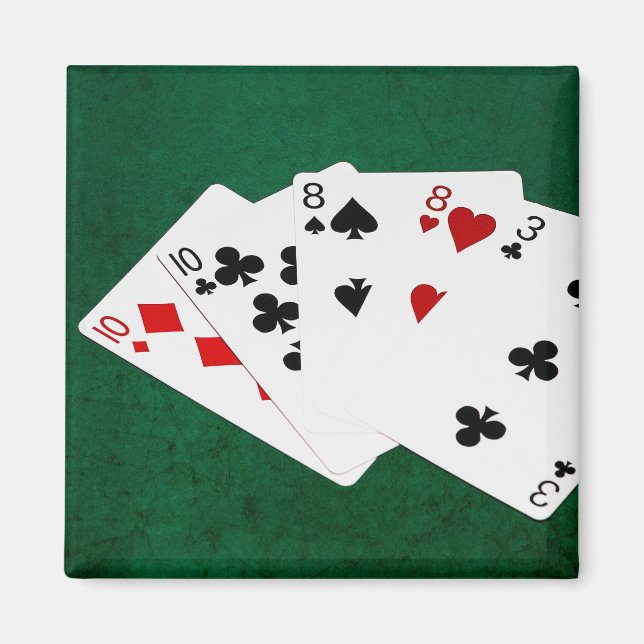 Imã Mãos Poker - Dois Pares - Dez, Oito (Frente)
