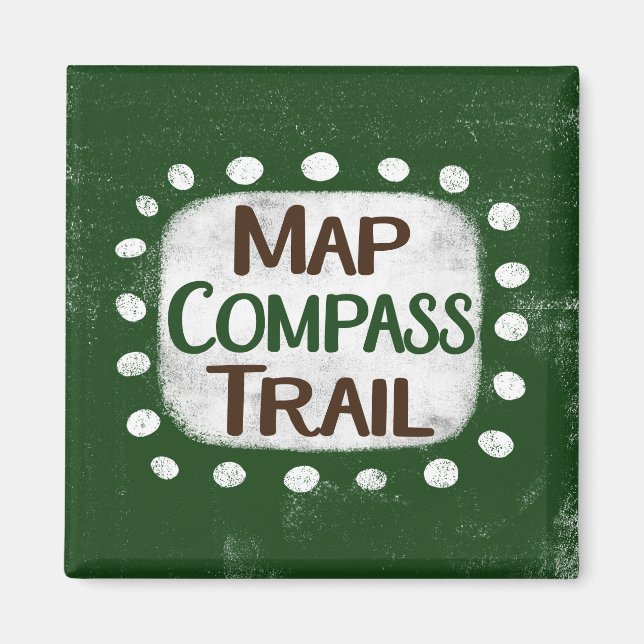 Imã Map Compass Rail Refrigerator Magnet (Frente)