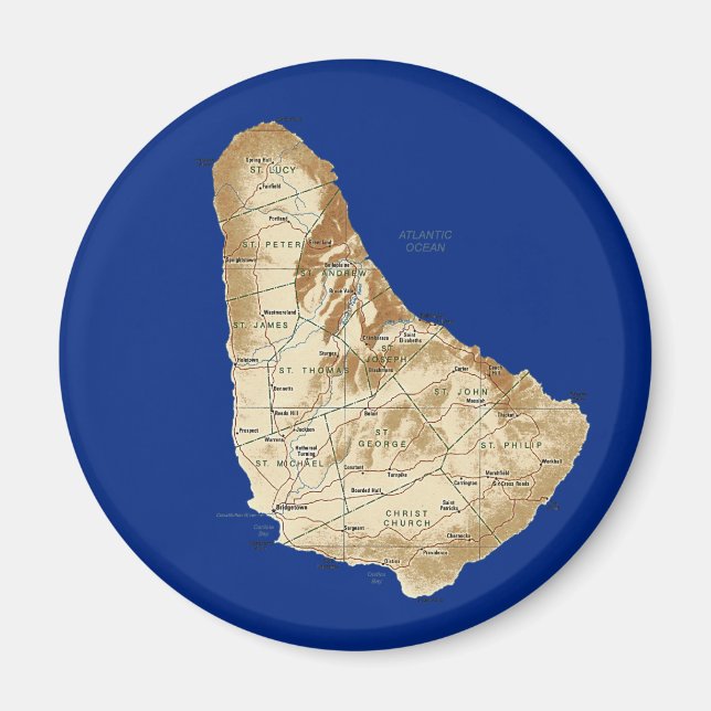 Imã Map Magnet Barbados (Frente)