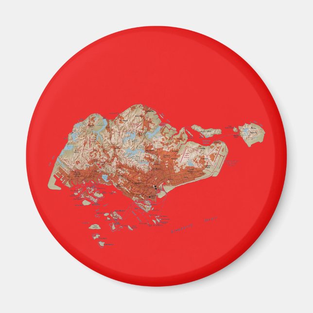 Imã Map Magnet Cingapura (Frente)